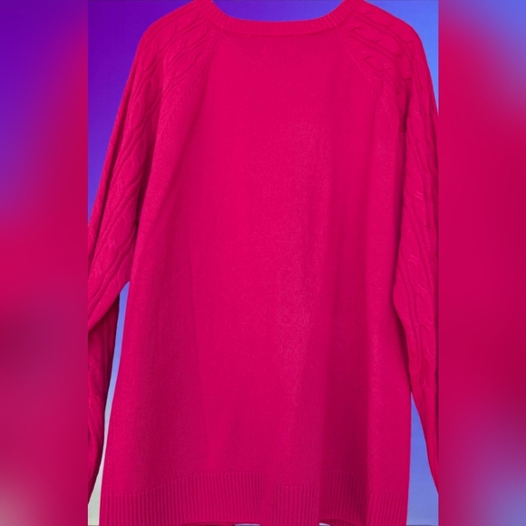 Croft & Barrow The Extra Soft Cabled Crew Neck Sweater Sangria Pink Large (EUC) - Picture 9 of 10
